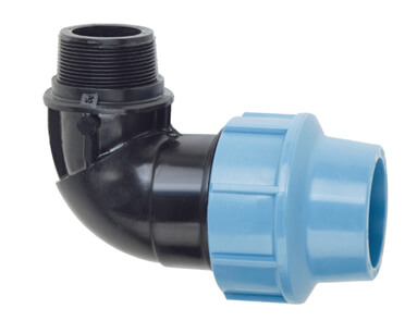 PP Compression Fitting Male Thread Elbow