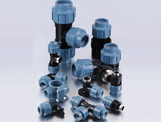 Multiple Color Pipe Connector Plastic Tee PP Compression Fittings